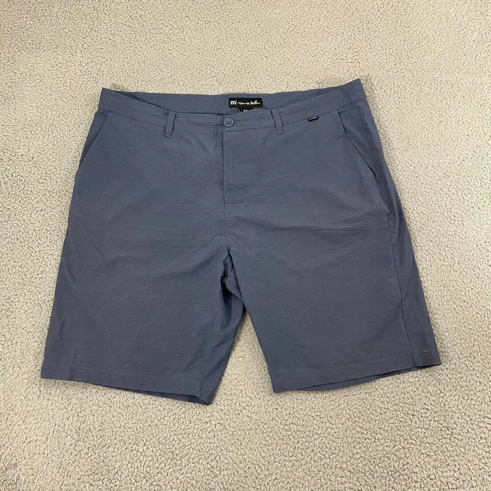 Travis Mathew Shorts Men 40‎ Blue Golf Performance Flat Front